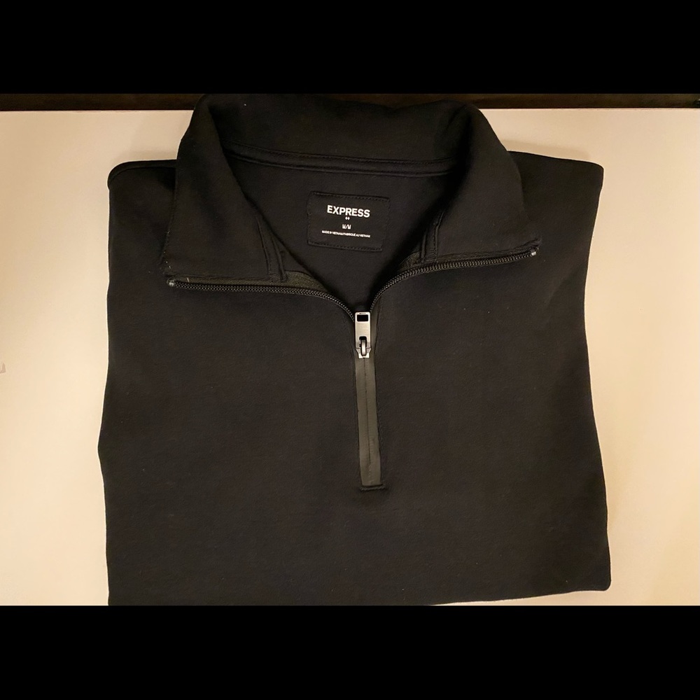Mens Black Express Zip-up Sweater